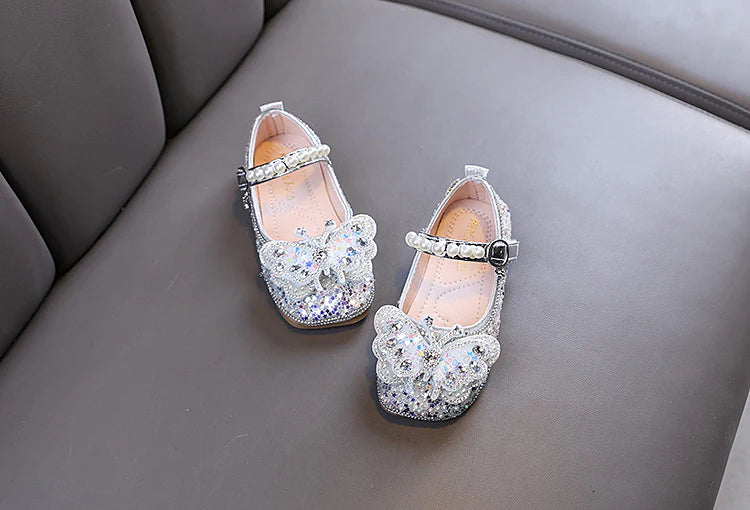 Girls' Rhinestone Butterfly Shoes