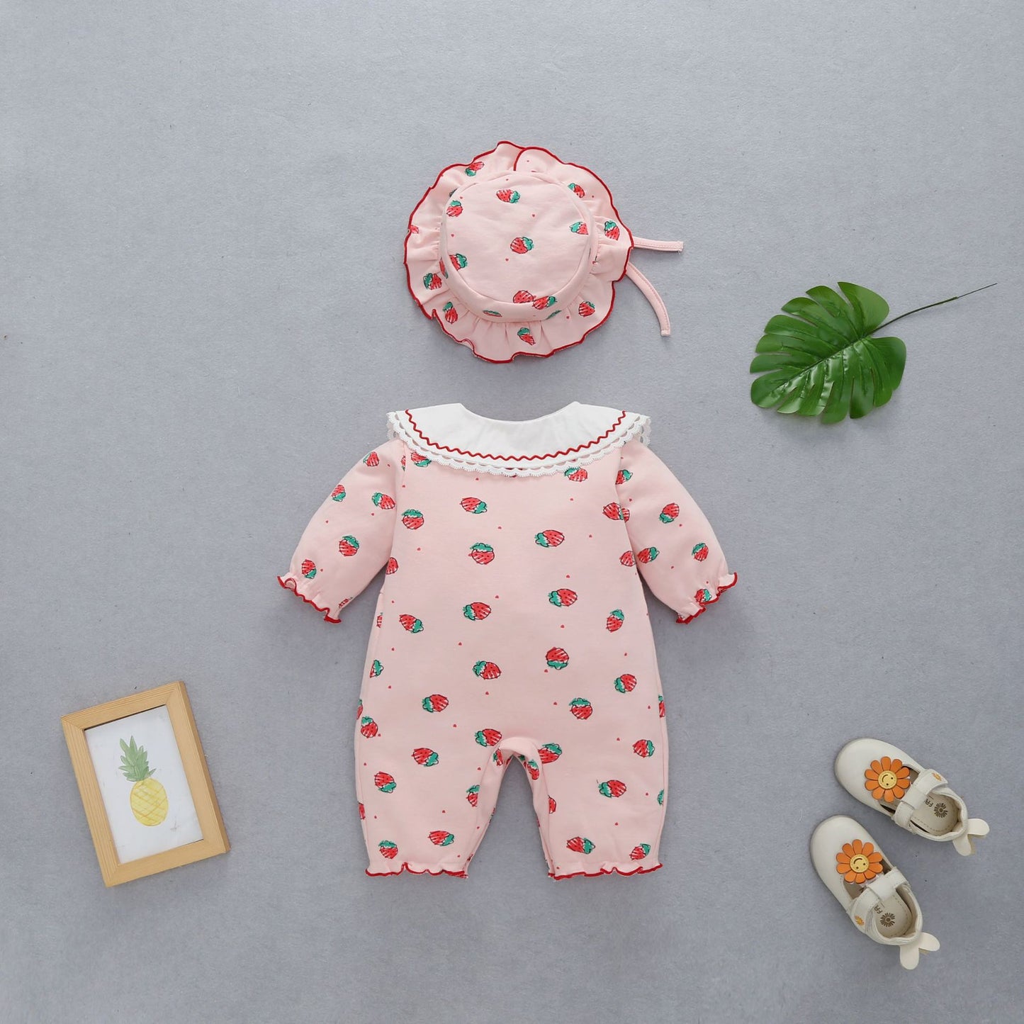 Girls' Infant Jumpsuit Fruit Collar