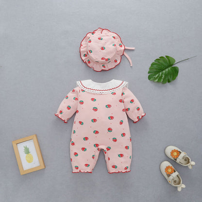 Girls' Infant Jumpsuit Fruit Collar