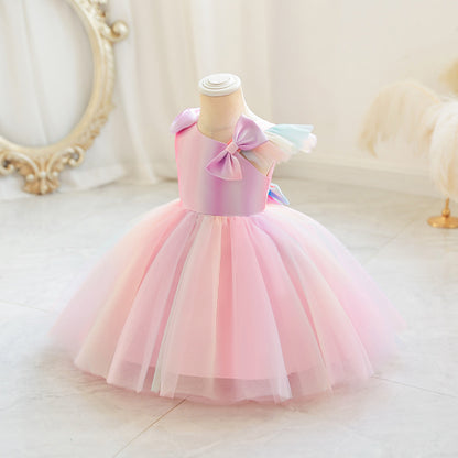 Tulle Colors Lace Children's Party Dress