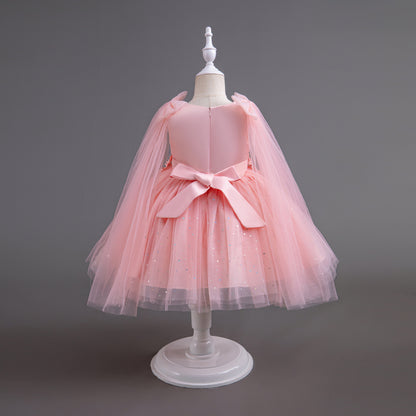 Children's Party Dress Shiny Tulle Bows