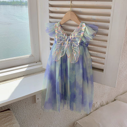 Children's Dress Tulle Flowers and Butterflies