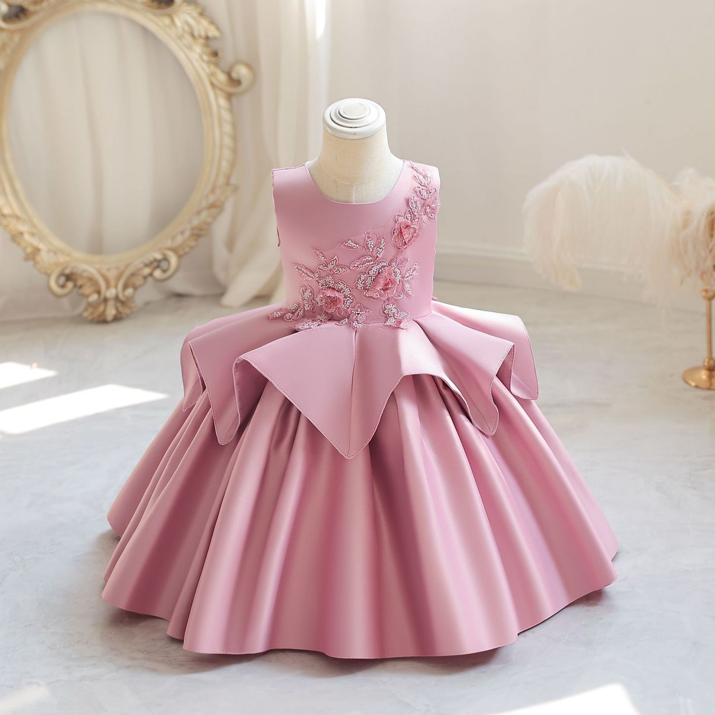 Shiny Flowers Children's Party Dress