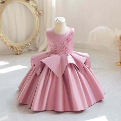 Shiny Flowers Children's Party Dress