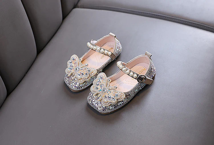 Girls' Rhinestone Butterfly Shoes