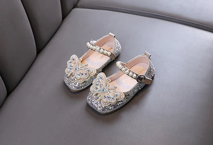 Girls' Rhinestone Butterfly Shoes