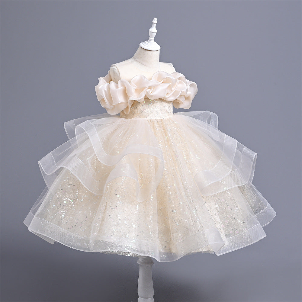 Children's Party Dress Tulle Sequins