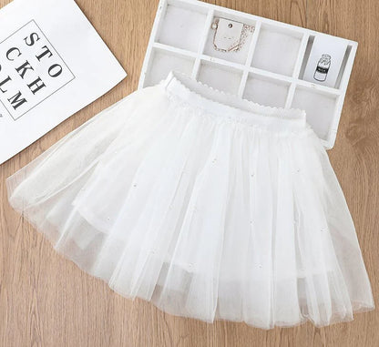 Children's Tulle Pearls Skirt