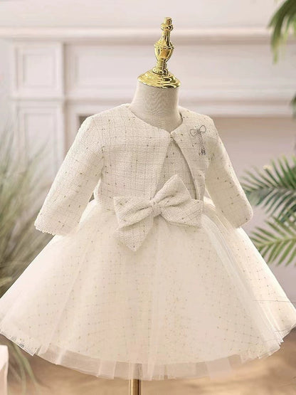 Children's Tweed Bow Party Dress