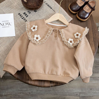 Children's Blouse with Floral Collar