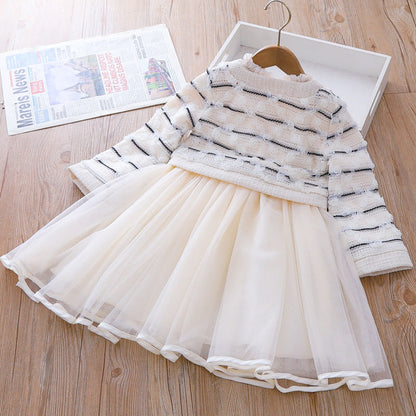 Children's Tulle Dress + Button Cardigan