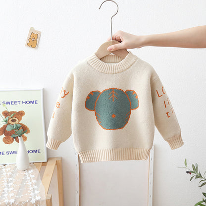 Children's Teddy Bear Round Neck Blouse