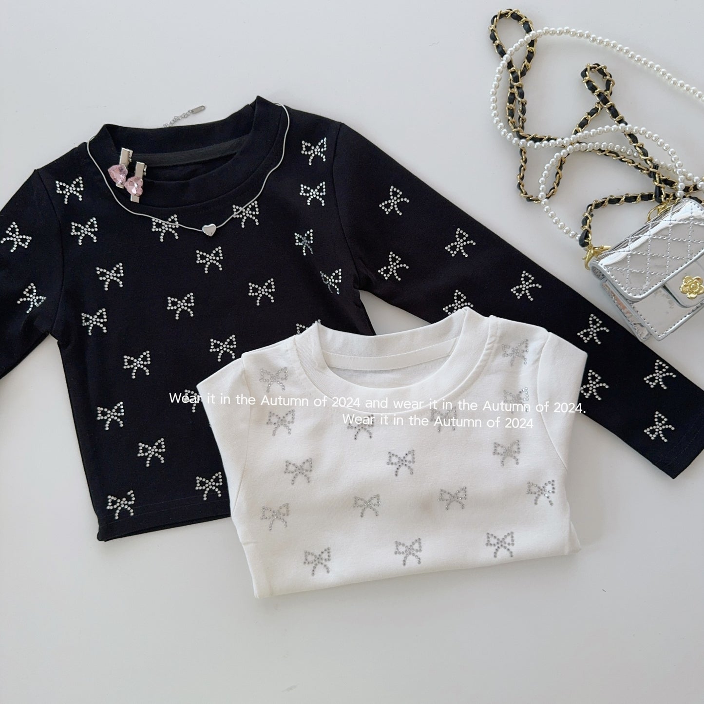 Girls' Infant Blouse with Shiny Bows