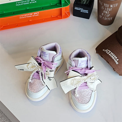 NK Lace Children's Sneakers Pearls