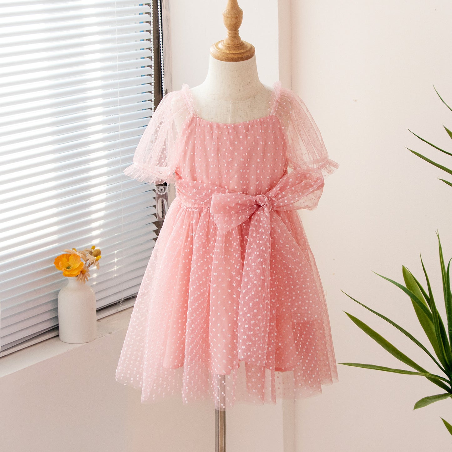 Polka Dot Tulle Bow Infant Dress