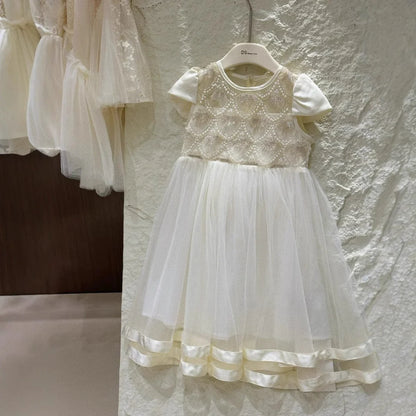 Children's Party Dress With Pearls