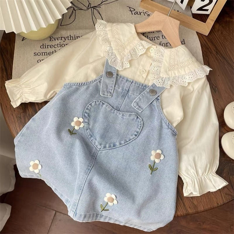 Girls' Infant Set Jeans Flowers