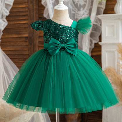 Shiny Bow Party Dress for Kids