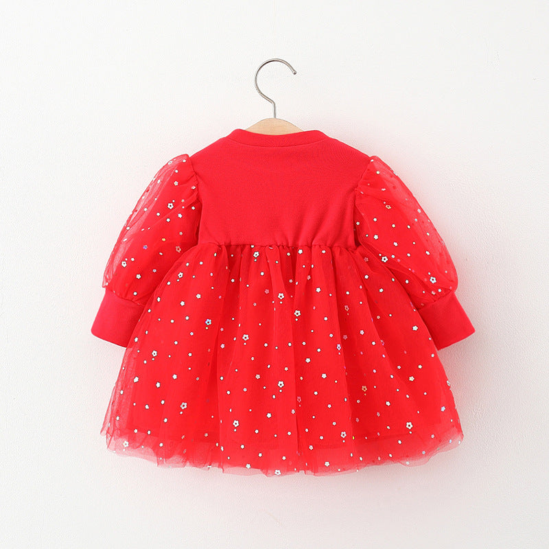 Red Flowers Children's Dress