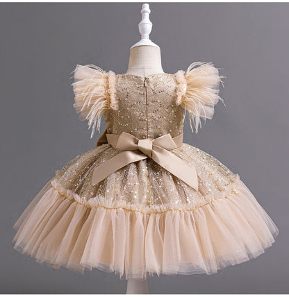 Shiny Bowknot Children's Party Dress