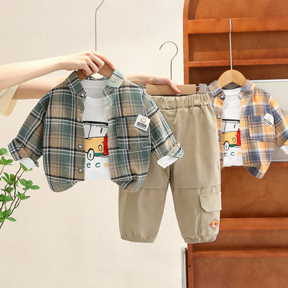 Boys' 3-Piece Plaid Set