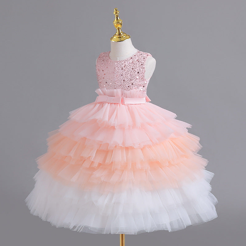 Shiny Tiered Tulle Children's Dress