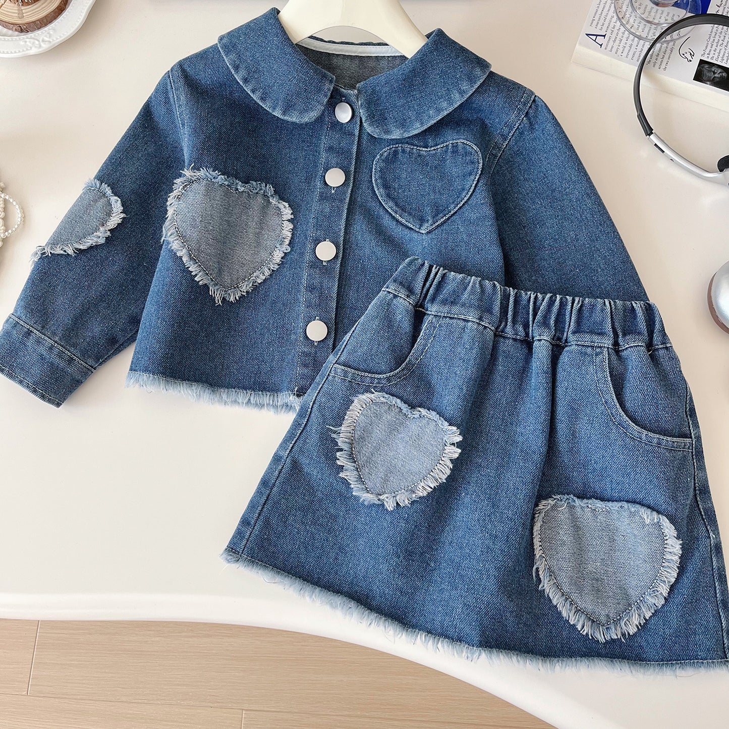 Girls' Infant Set Jeans Hearts