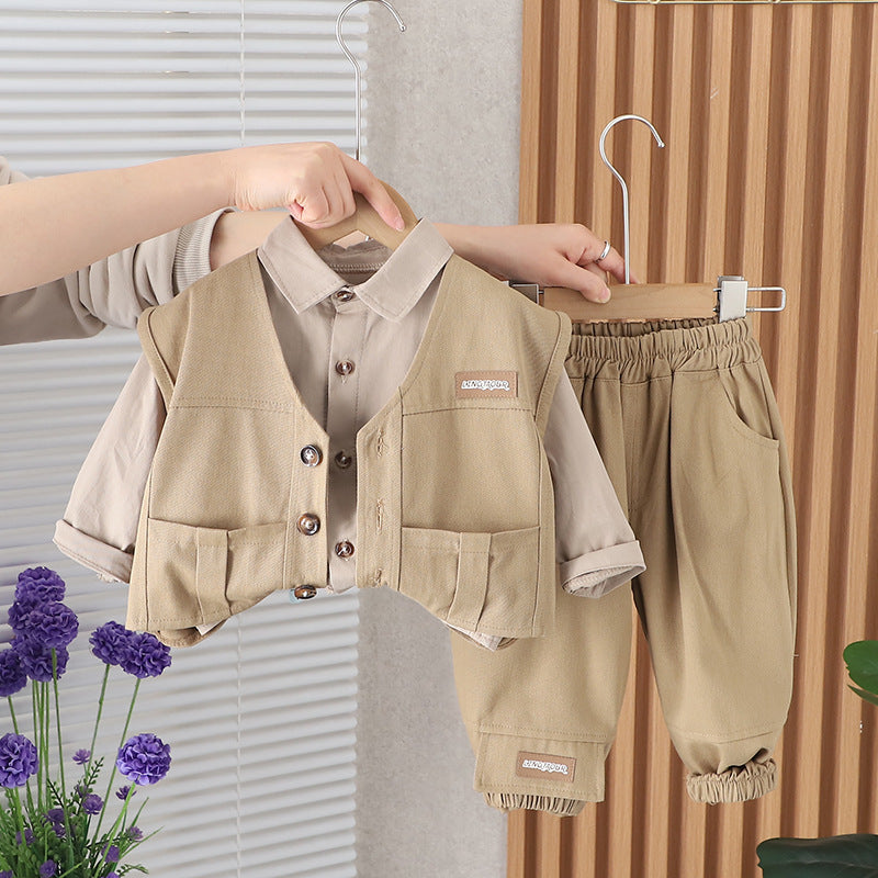 Men's Children's Set 3 Pieces Vest Pockets