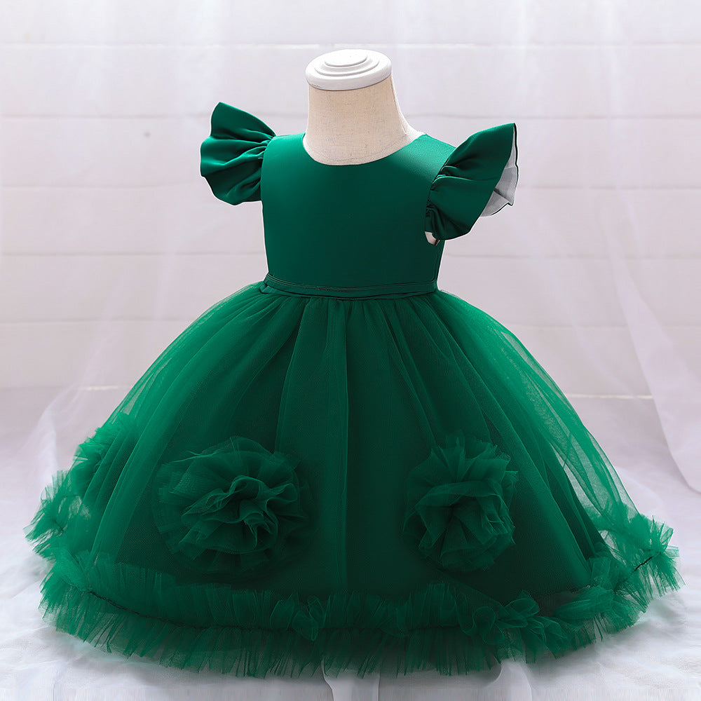 Children's Party Dress Tulle Flowers