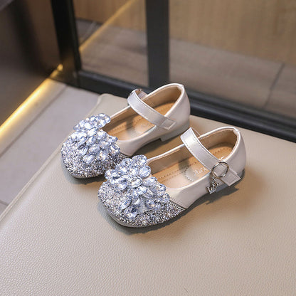 Girls' Children's Ballet Flat with Rhinestones