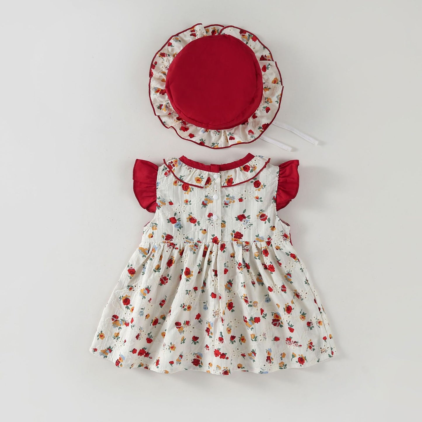 Summer Children's Dress Little Flowers + Hat