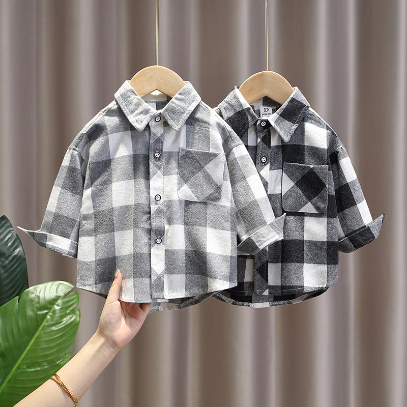 Long Sleeve Plaid Children's Shirt