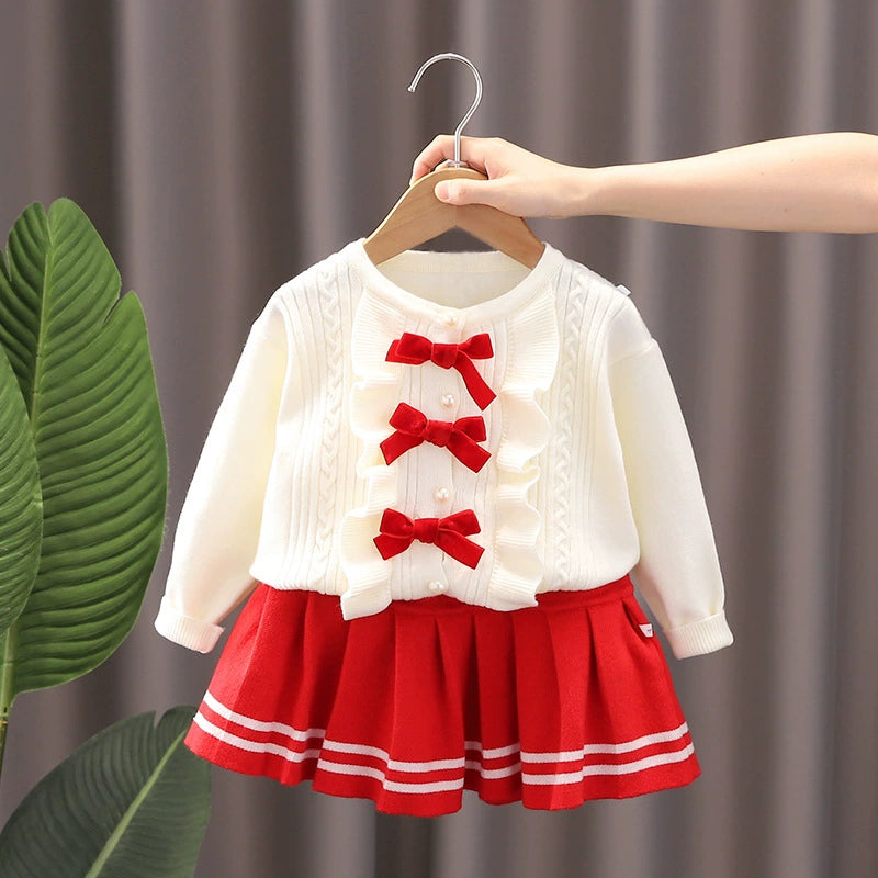 Girls' Bow Knit Set