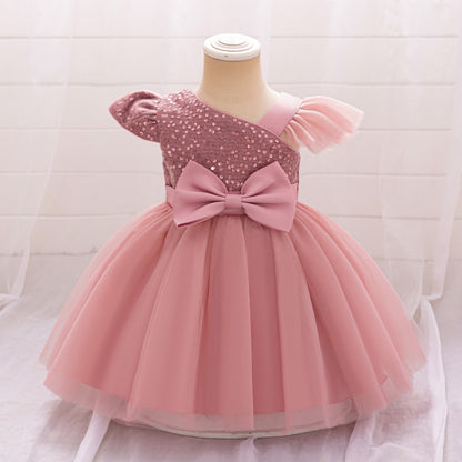 Children's Party Dress Rhinestone Bow