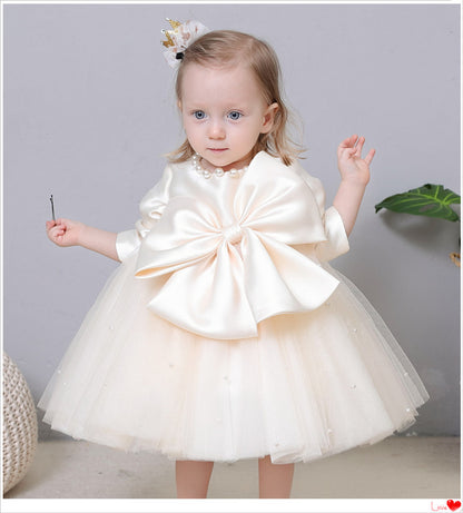 Children's Pearls and Bow Party Dress