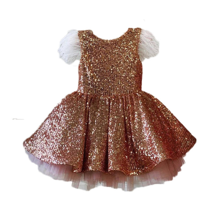 Sequins and Feathers Party Dress