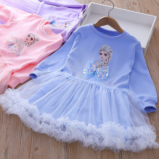 Children's Frozen Shiny Bow Dress