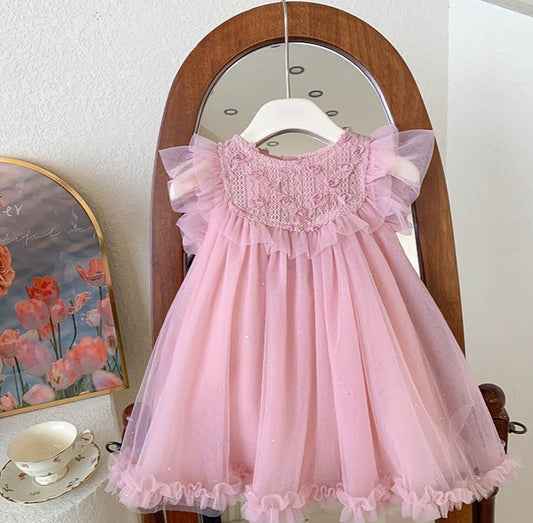 Children's Tulle Ruffles and Flowers Dress