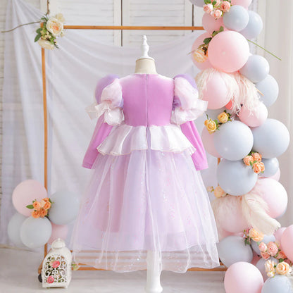 Princess Long Sleeve Shiny Children's Dress