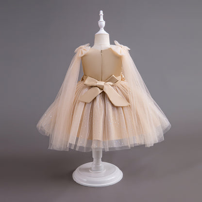 Children's Party Dress Shiny Tulle Bows