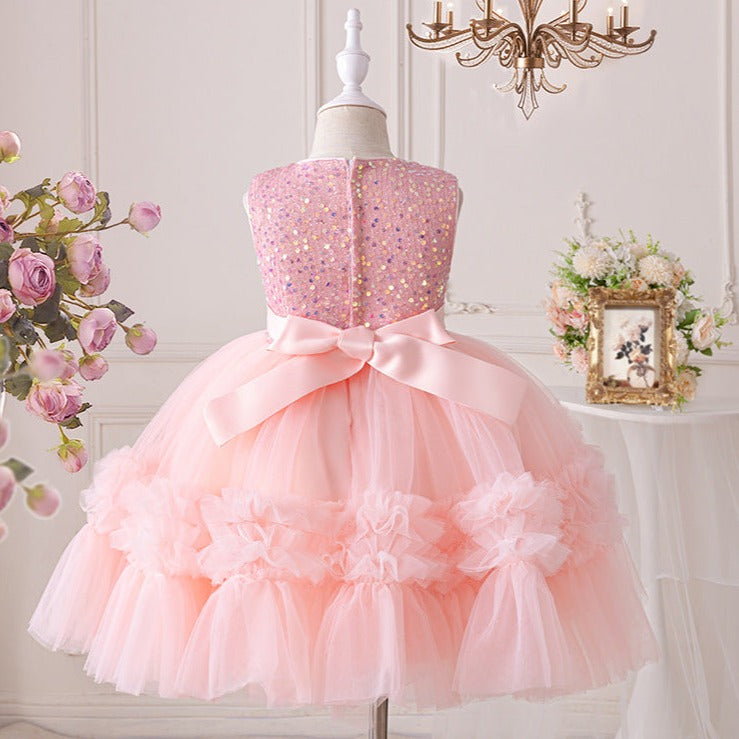 Tulle Children's Party Dress with Lanequin Bow