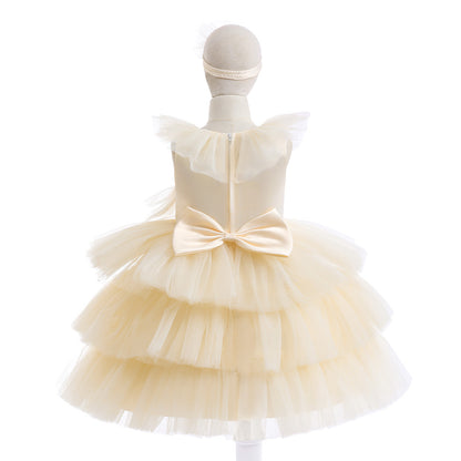 Children's Tulle Layered Bow Dress