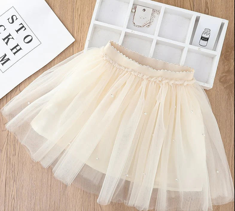 Children's Tulle Pearls Skirt