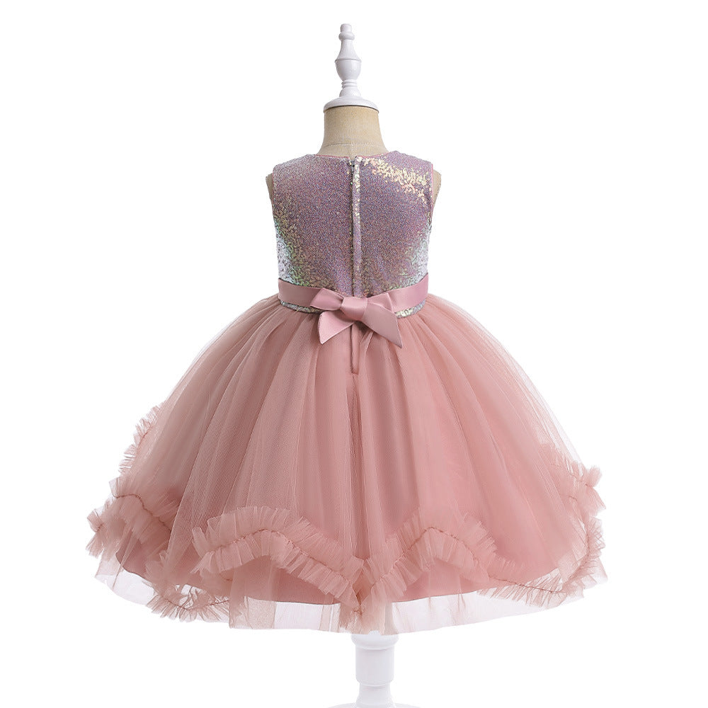 Shiny Bowknot Children's Party Dress