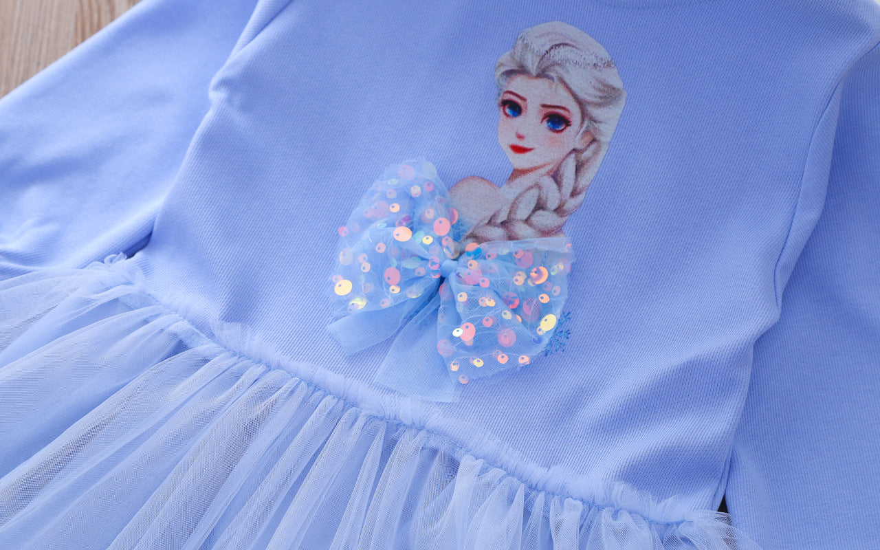 Children's Frozen Shiny Bow Dress