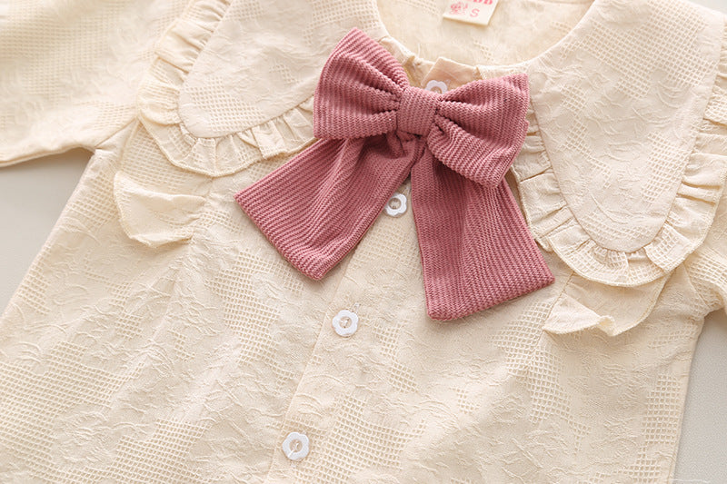 Women's Children's Set Bow Buttons