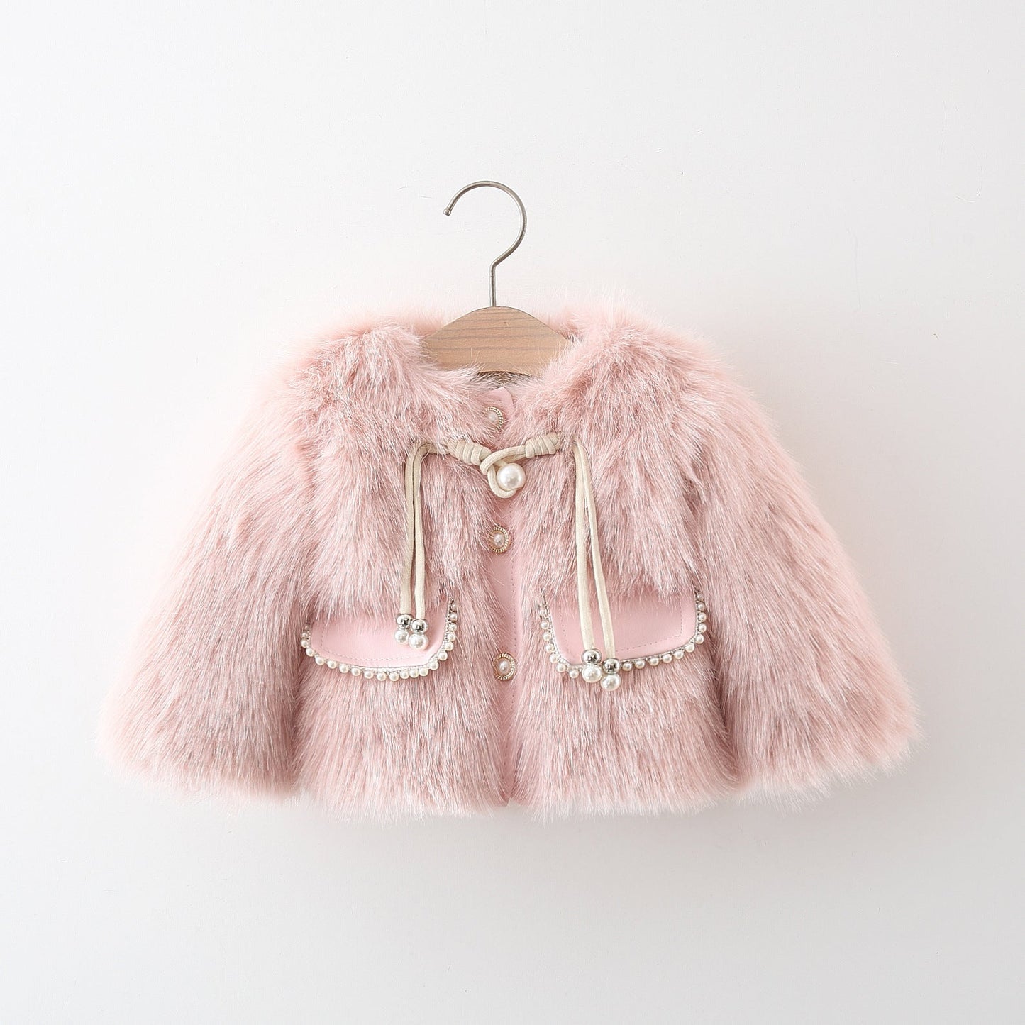 Women's Children's Coat Fur and Pearls