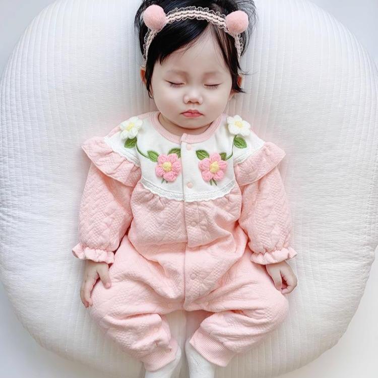 Pink Flowers Girl's Jumpsuit