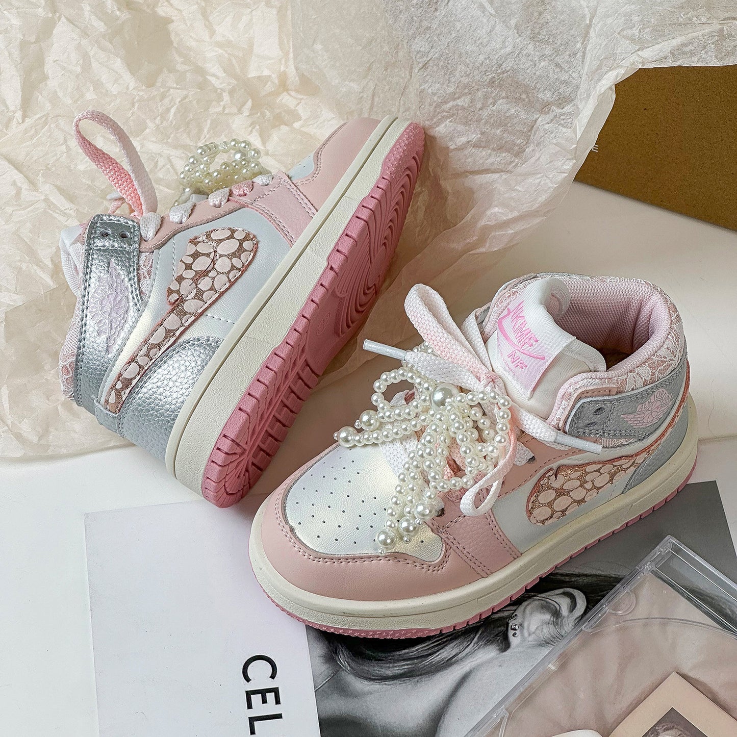 NK Pink Pearls Children's Sneakers