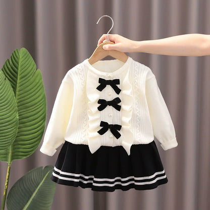 Girls' Bow Knit Set